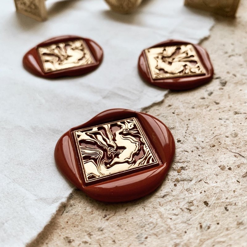 封蜡章 浮水集 - 印章/印台 - 铜/黄铜 卡其色