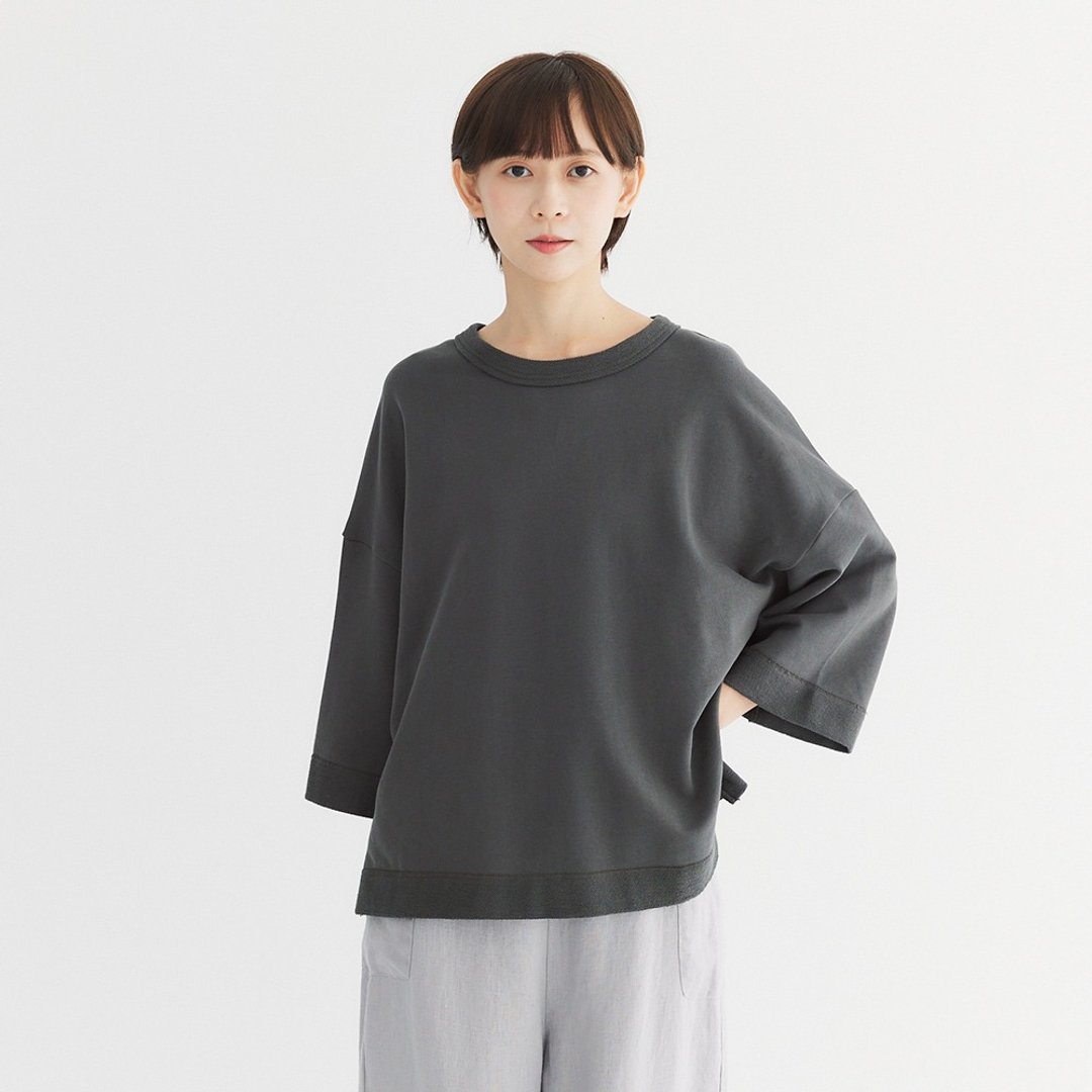 【Simply Yours】重磅毛巾布休闲上衣 灰F - 女装上衣 - 棉 灰色