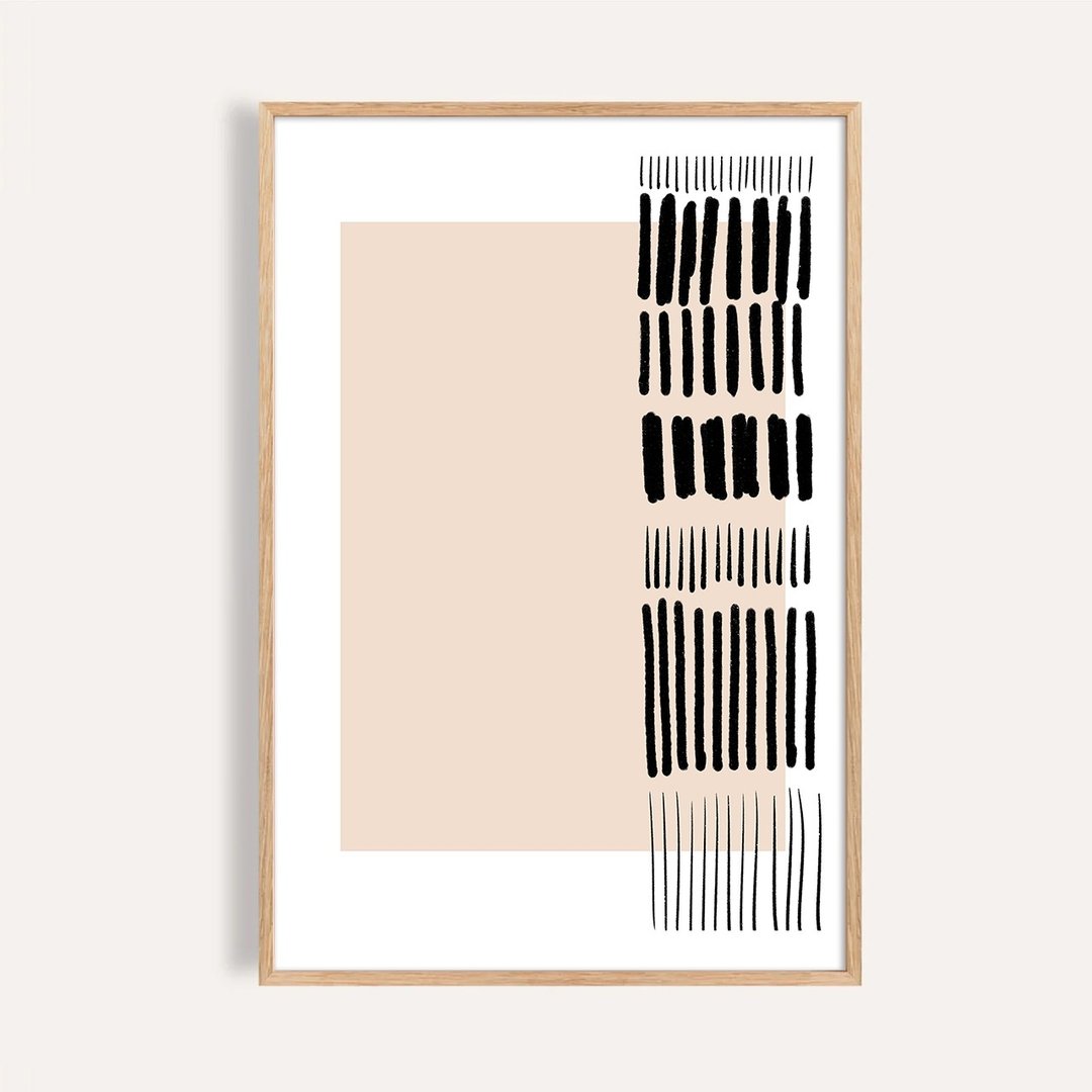 柔粉韵律 Blush Rhythm / 现代抽象挂画 / 卧室挂画 无框画 - 海报/装饰画/版画 - 纸 