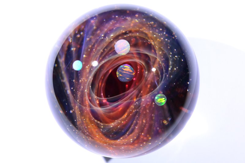 51mm 宇宙玻璃球摆设 no.M069 - 摆饰 - 玻璃 红色