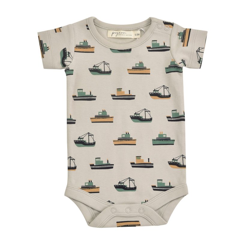 100%有机棉 夏季清爽 轮船系列包屁(2色可选) - 包屁衣/连体衣 - 棉．麻 多色