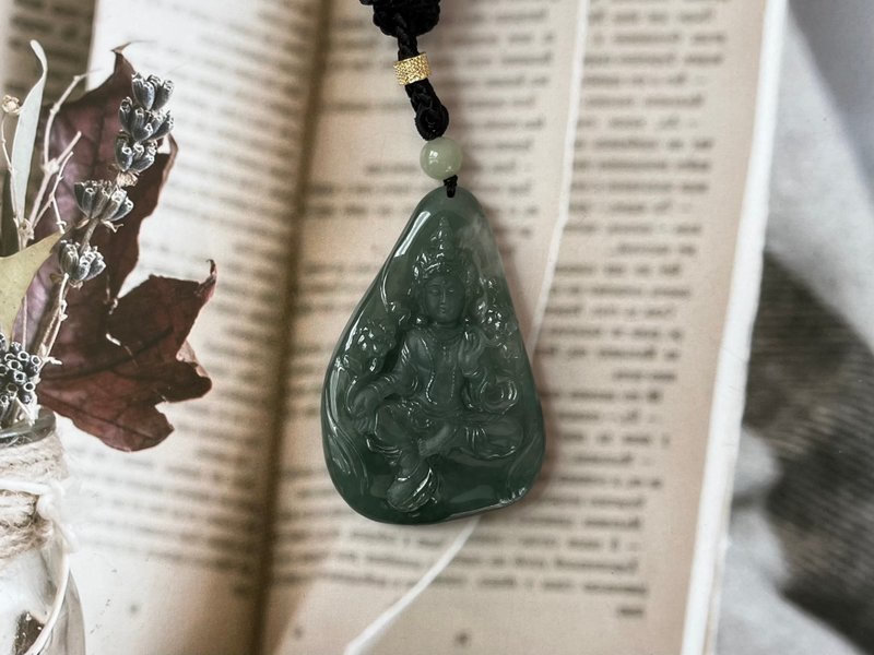 度母(大师级收藏工艺) - 吊饰 - 玉石 绿色
