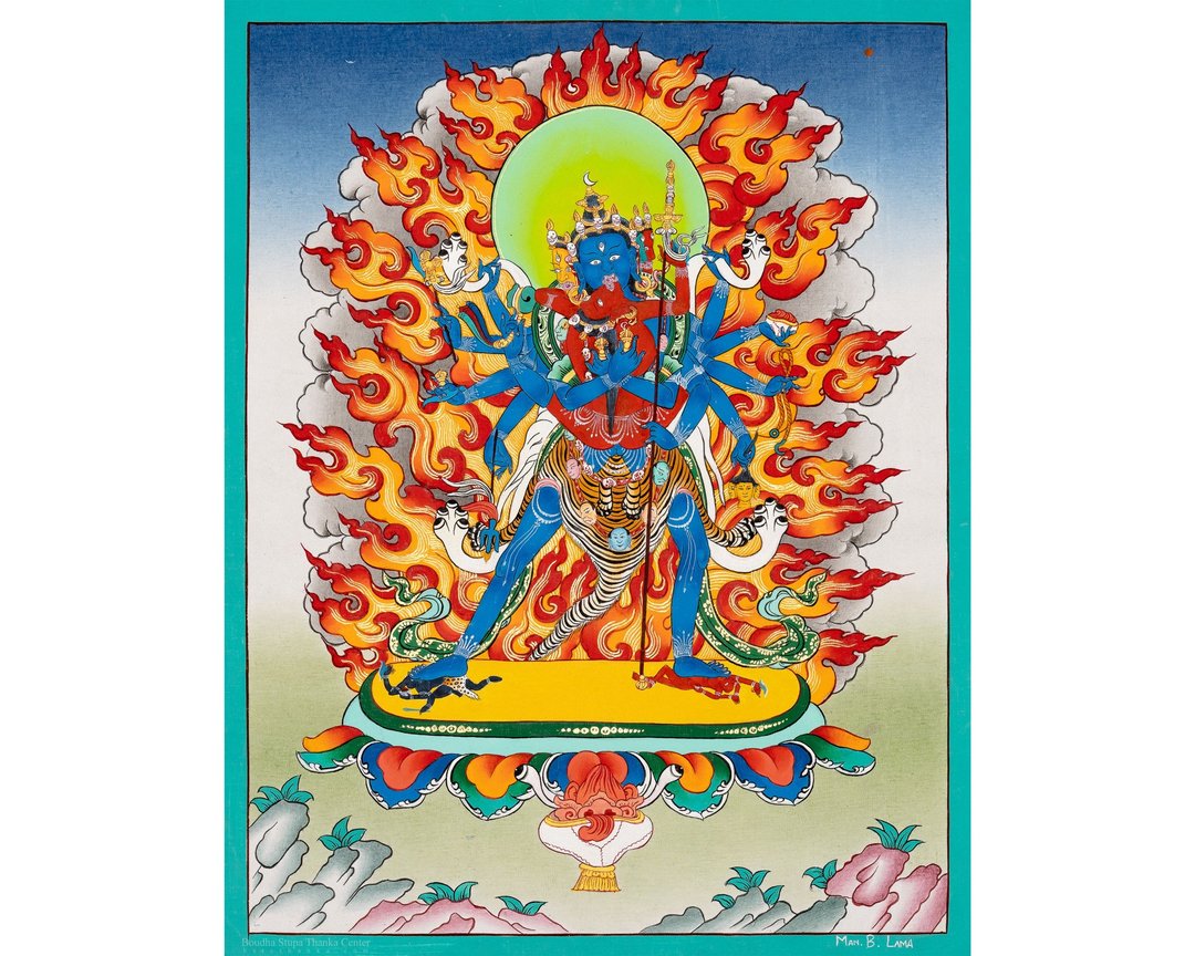 胜乐金刚禅修唐卡 | 藏传手绘本尊神祇 - 摆饰 - 其他金属 多色