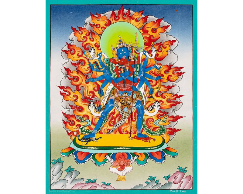 胜乐金刚禅修唐卡 | 藏传手绘本尊神祇 - 摆饰 - 其他金属 多色