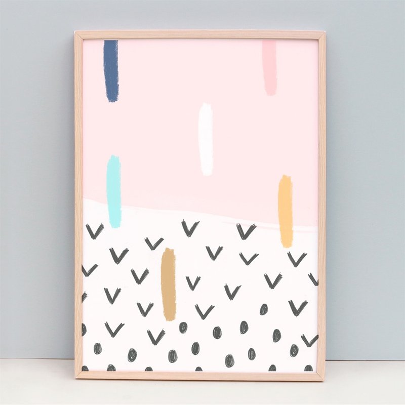 Pastel abstract art print soft pink colour(Unframed) - 海报/装饰画/版画 - 纸 粉红色