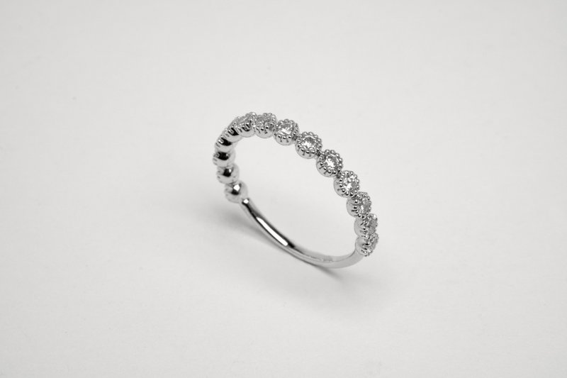 925纯银线戒 圆形珠边设计 - 戒指 - 其他金属 银色