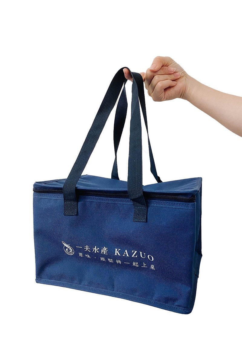 【一夫水产】帆布双层防水品牌保冷袋/深蓝 - 手提包/手提袋 - 尼龙 蓝色