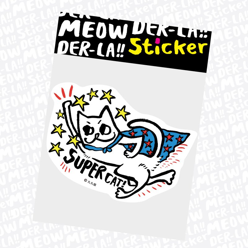 猫下去行李箱大贴纸 超级猫 - 贴纸 - 防水材质 