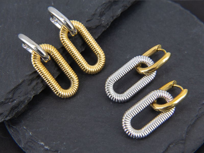 极繁双环吊坠耳环 | 浮夸系吊环耳饰 | 圣诞节礼物 生日礼物 首饰 - 耳环/耳夹 - 其他金属 