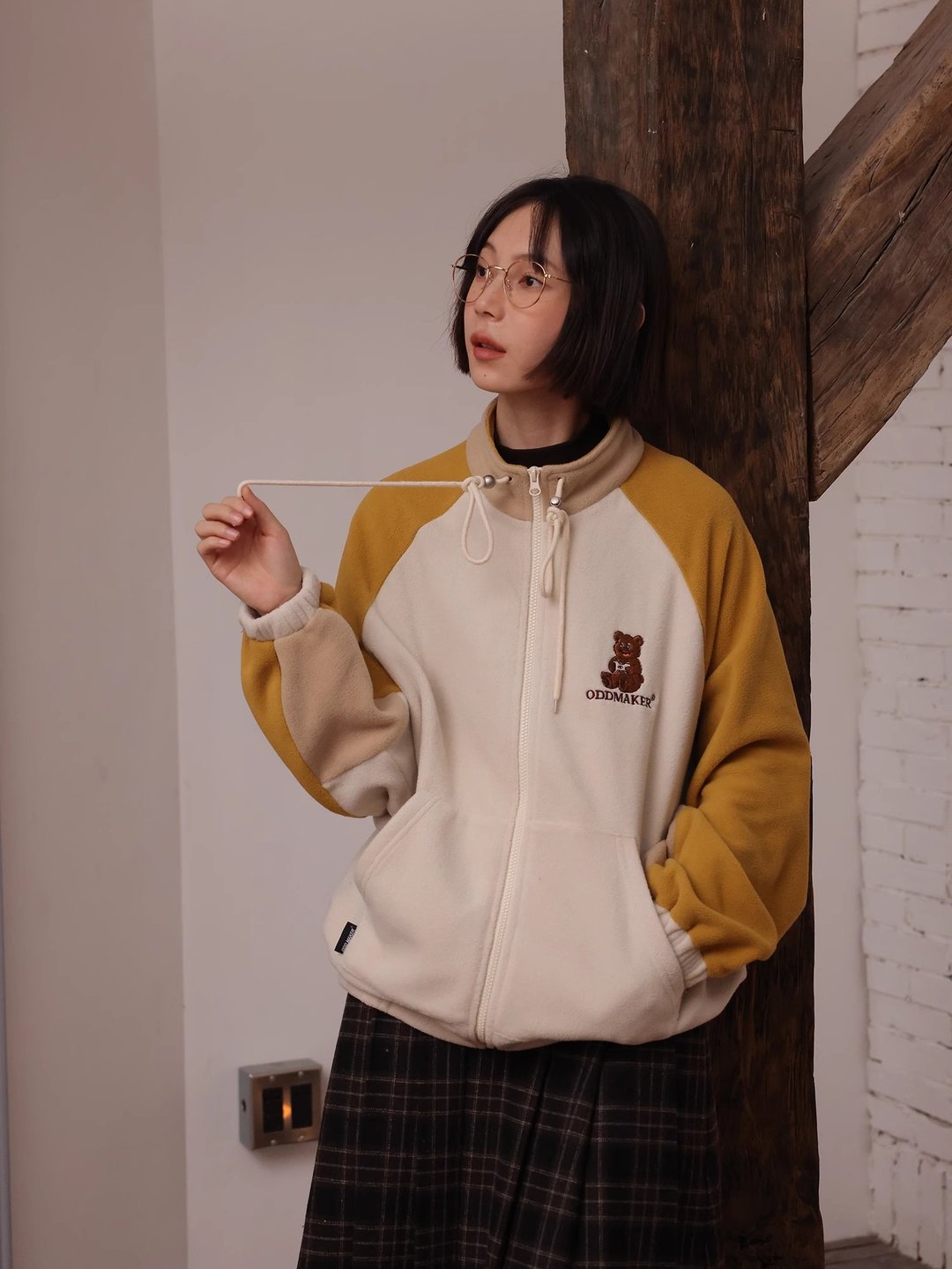 oddmaker摇粒绒卫衣外套女小个子秋冬刺绣立领开衫拉链外套上衣 - 女装上衣 - 其他人造纤维 