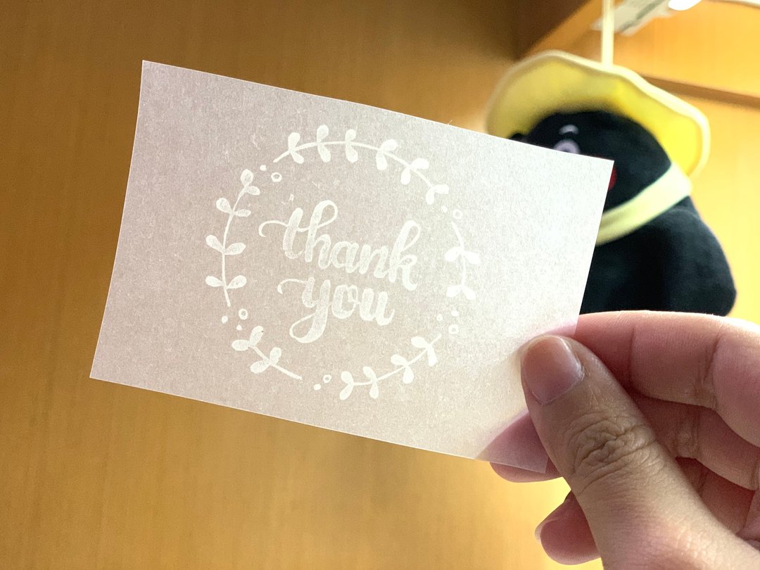 手刻橡皮章/Thank you+花圈 - 印章/印台 - 橡胶 白色