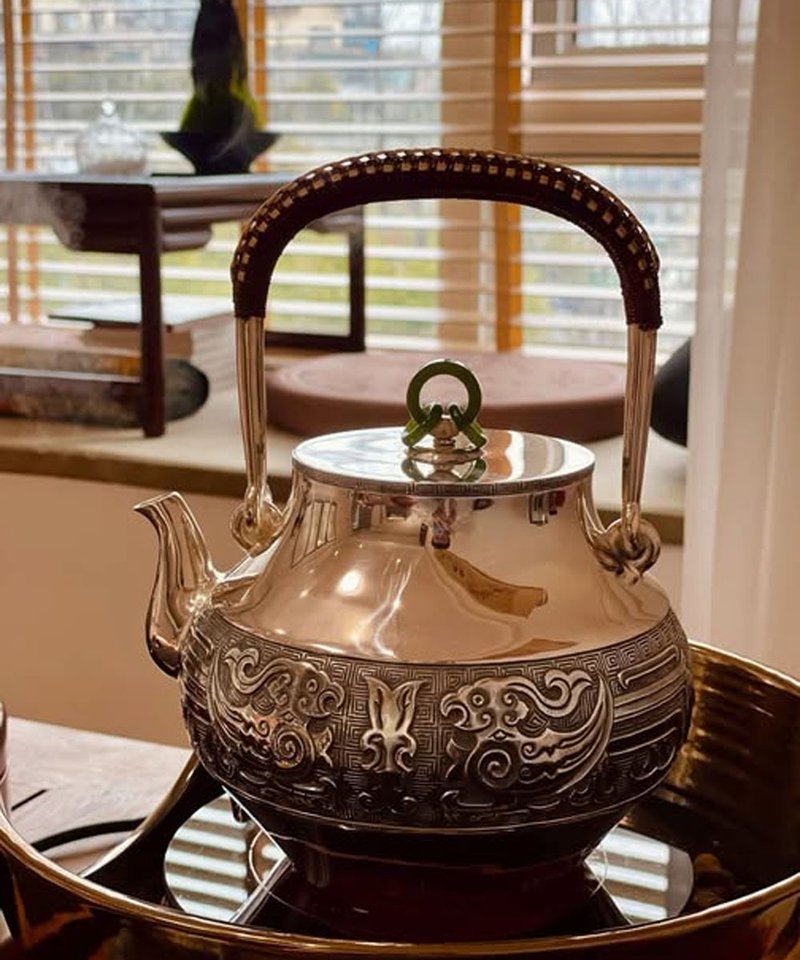 尚幀品大師系列 寸彥同大師手造 夢回商周一體銀壺 1500cc - 茶具/茶杯 - 纯银 