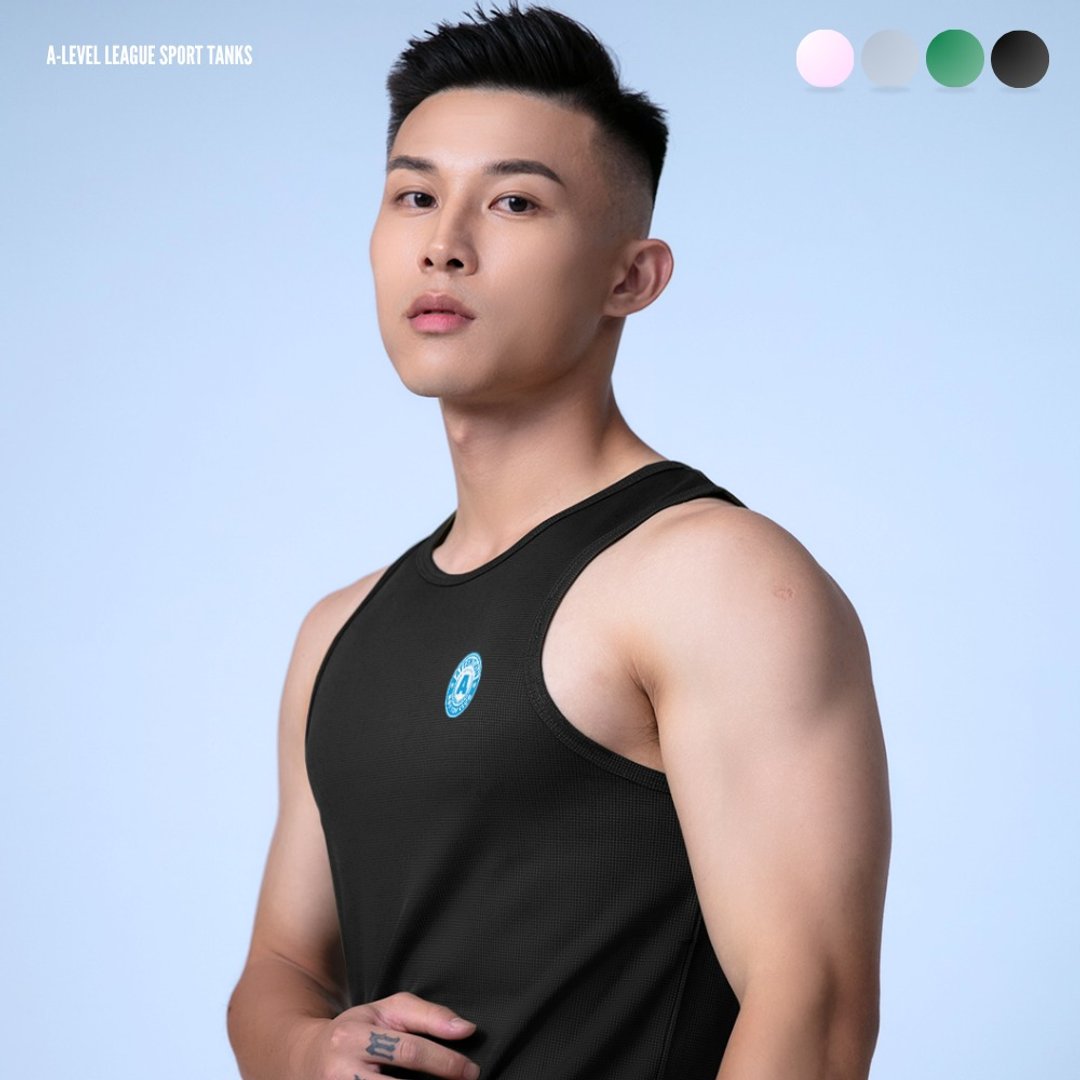 A 级联盟运动针织背心【午夜黑】AttentionWer 轻弹力布 吸湿快干 - 男装背心 - 棉 黑色