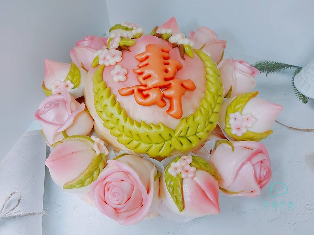 8寸福寿齐天 子母寿桃 蛋糕馒头 供佛 拜拜馒头 生日寿桃 - 蛋糕/甜点 - 新鲜食材 