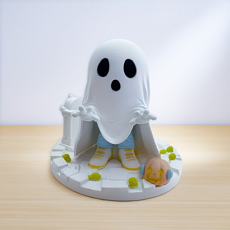 安幽丨小幽灵造型扩香石 摆饰 / 香氛石 / 香氛小物+2ml香精油 - 香薰/精油/线香 - 其他材质 白色