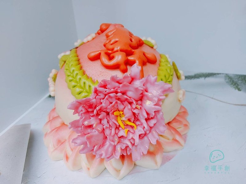 6寸牡丹 花开富贵子母寿桃 中式蛋糕馒头庆生蛋糕 祝寿供佛 - 蛋糕/甜点 - 新鲜食材 