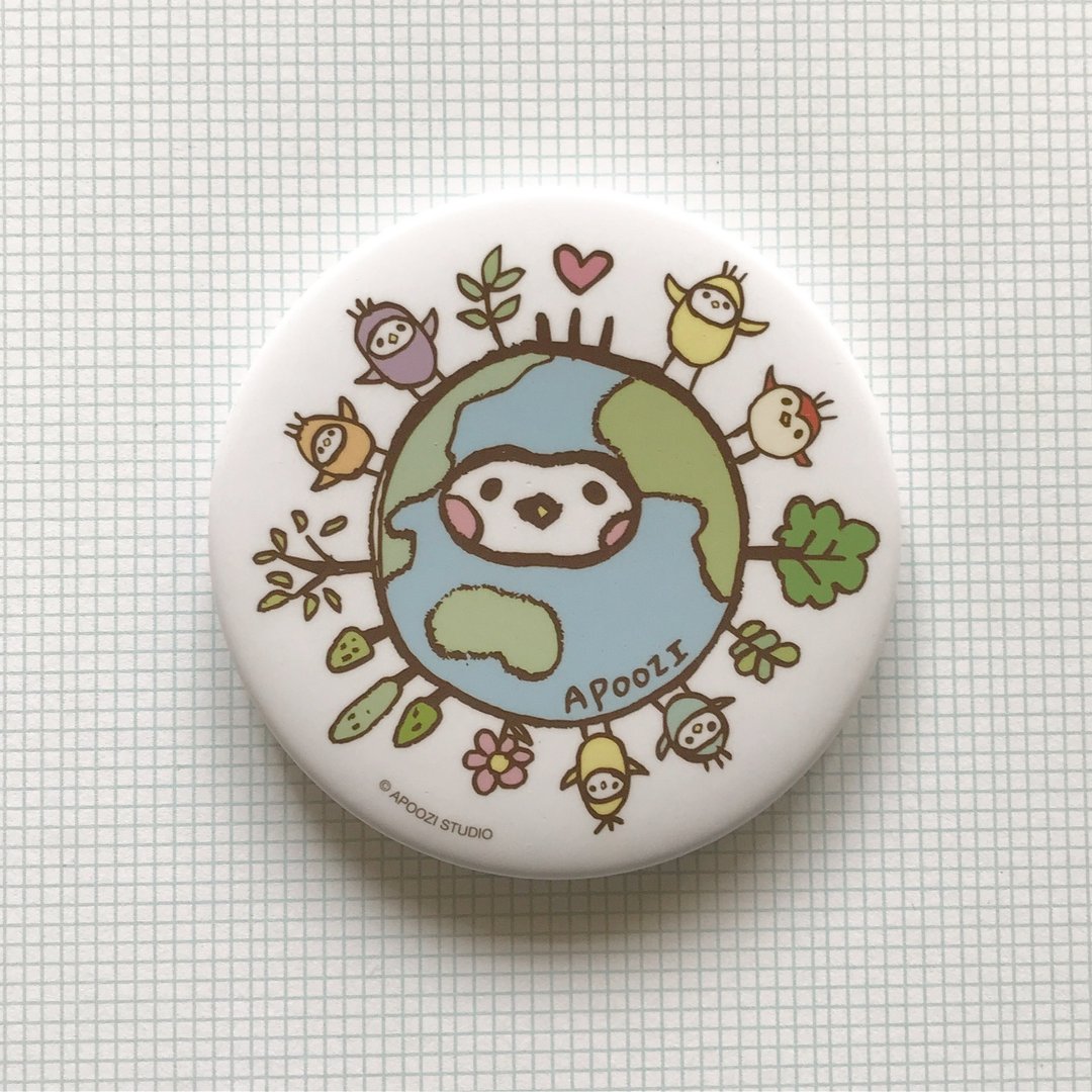 地球 徽章 别针 75mm - 徽章/别针 - 塑料 多色