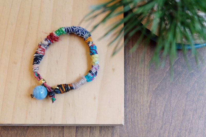 海蓝宝布艺手带 (订制) - 手链/手环 - 棉．麻 多色