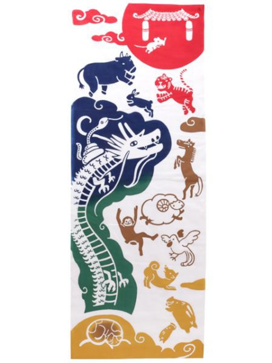TENUGUI Towel - Japanese Zodiac - 毛巾浴巾 - 其他材质 