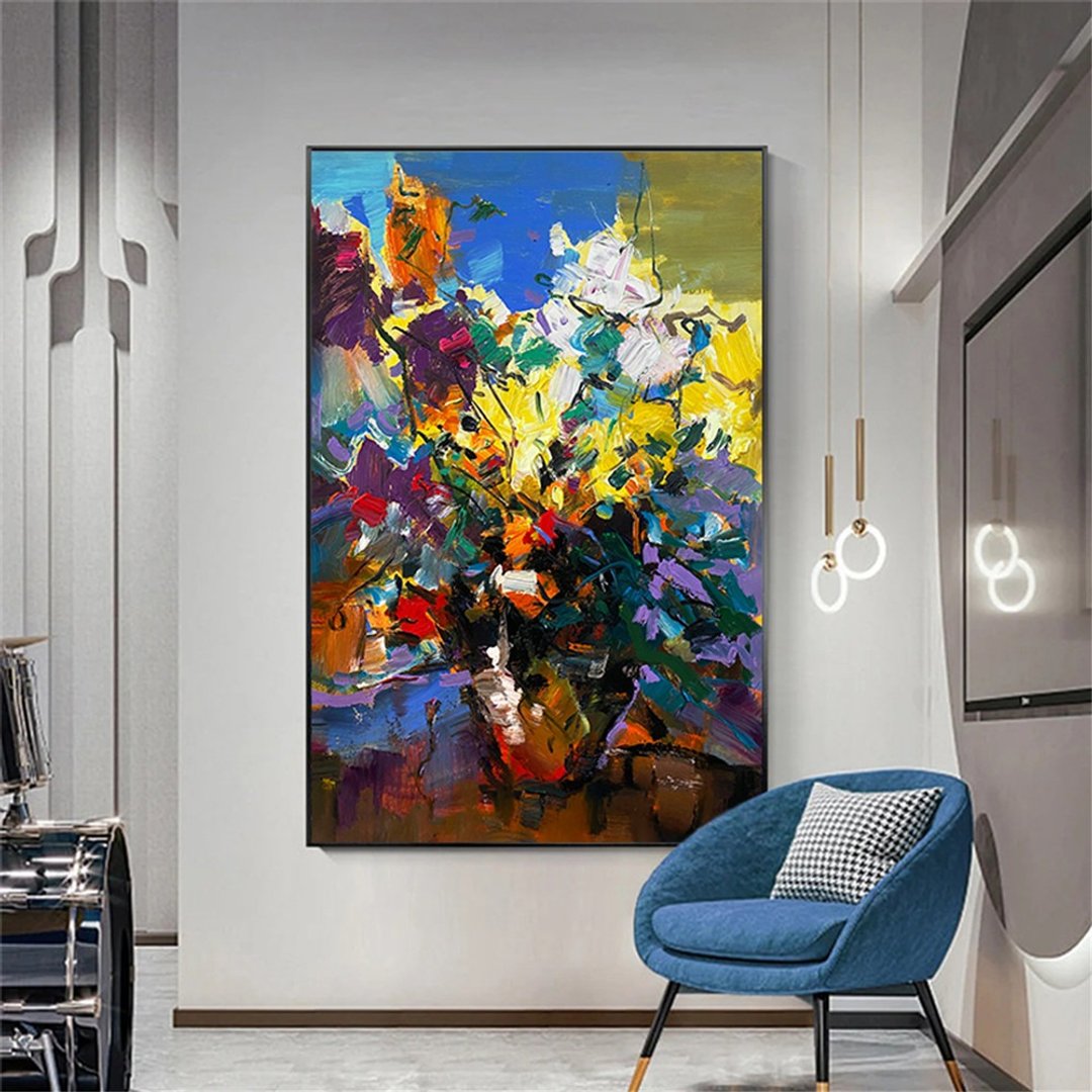 秋韵 手绘油画/抽象/原创商品/装饰画/挂画/客厅/走廊/沙发背景画 - 海报/装饰画/版画 - 亚麻 多色