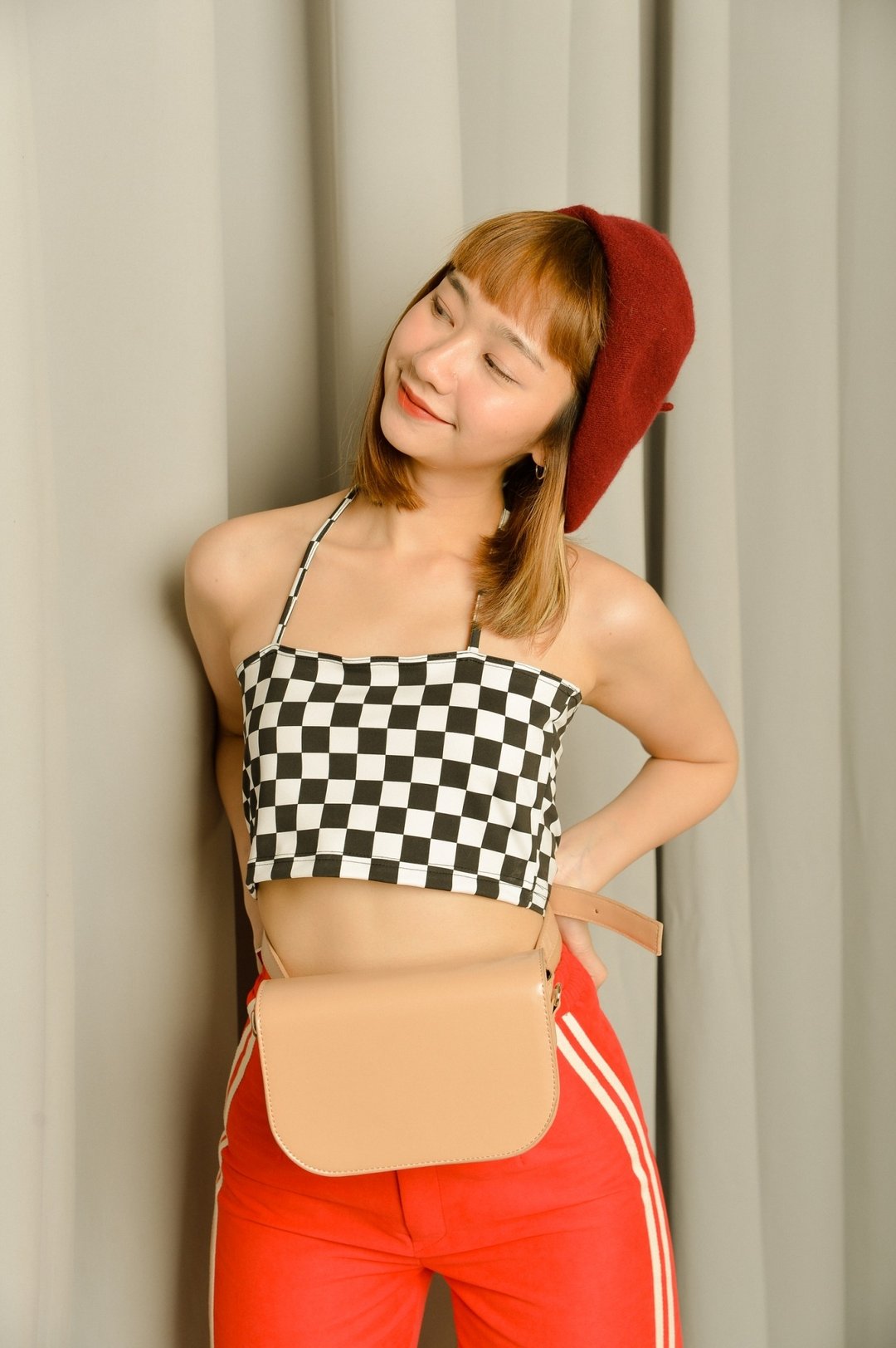Highestjump chess shirt - 女装上衣 - 其他材质 黑色