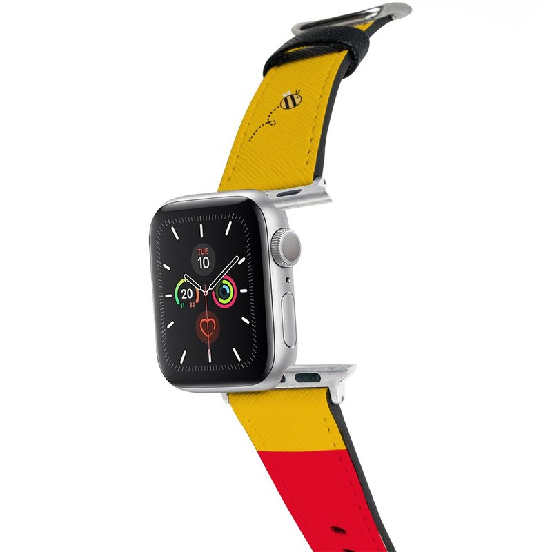 【Hong Man】迪士尼系列 Apple Watch 皮革表带 经典维尼 - 表带 - 人造皮革 橘色