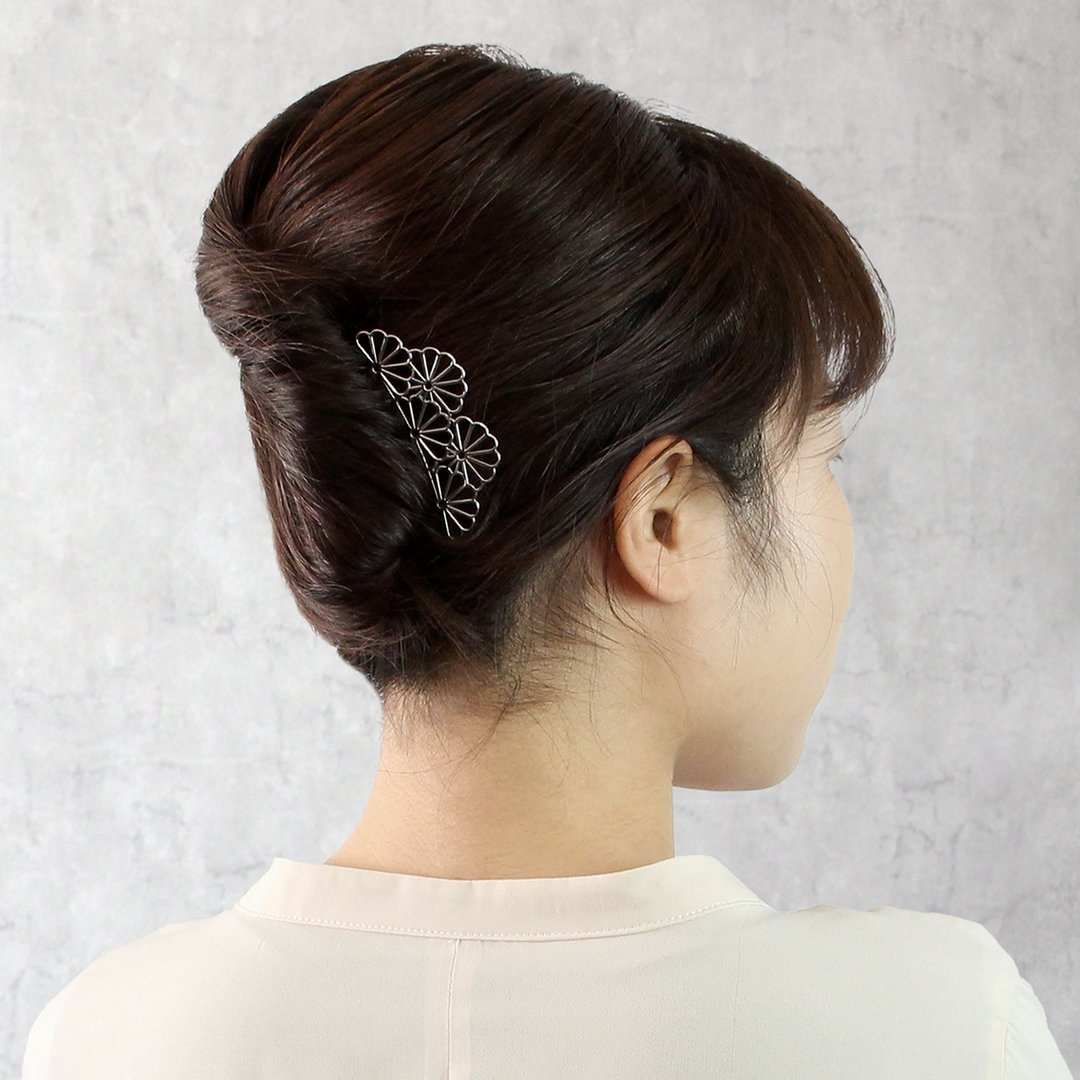 KANZASHI Comb 【Tiara comb / Little flowers】 - 发饰 - 其他金属 银色