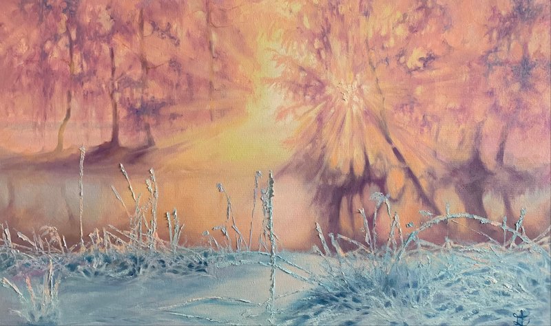 冬天风景画纯手工 - 插画/绘画/写字 - 其他材质 粉红色