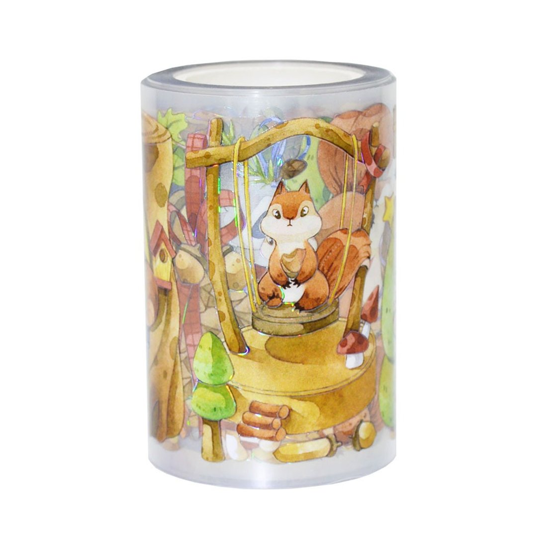 松鼠乐园 (還有熊貓) PET 纸胶带 貝殼光 - 纸胶带 - 塑料 多色