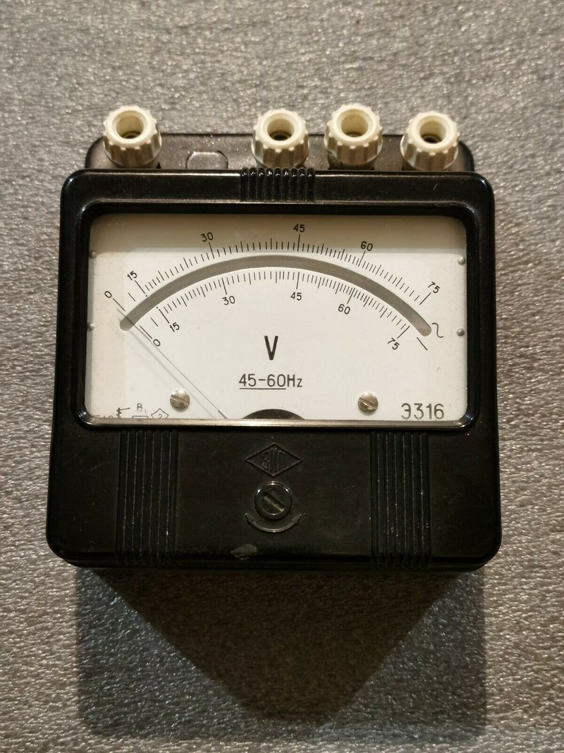 1967 Pointer Voltmeter AC DC USSR Soviet panel voltage meter 600V original - 摆饰 - 其他材质 黑色