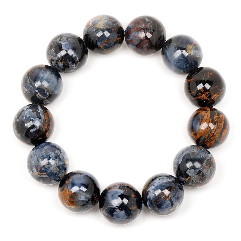 【正佳珠宝】彼得石 油画蓝 18mm 彼得石手珠 - 手链/手环 - 半宝石 多色