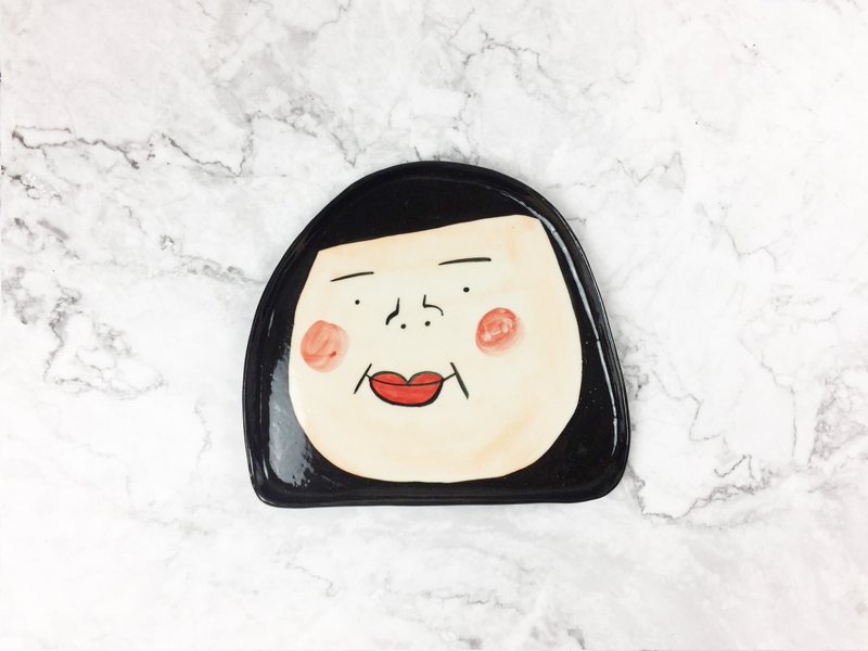 瓷器盘 | 男女大脸瓷盘 Mr.& Ms. plate - 盘子/餐盘/盘架 - 瓷 白色