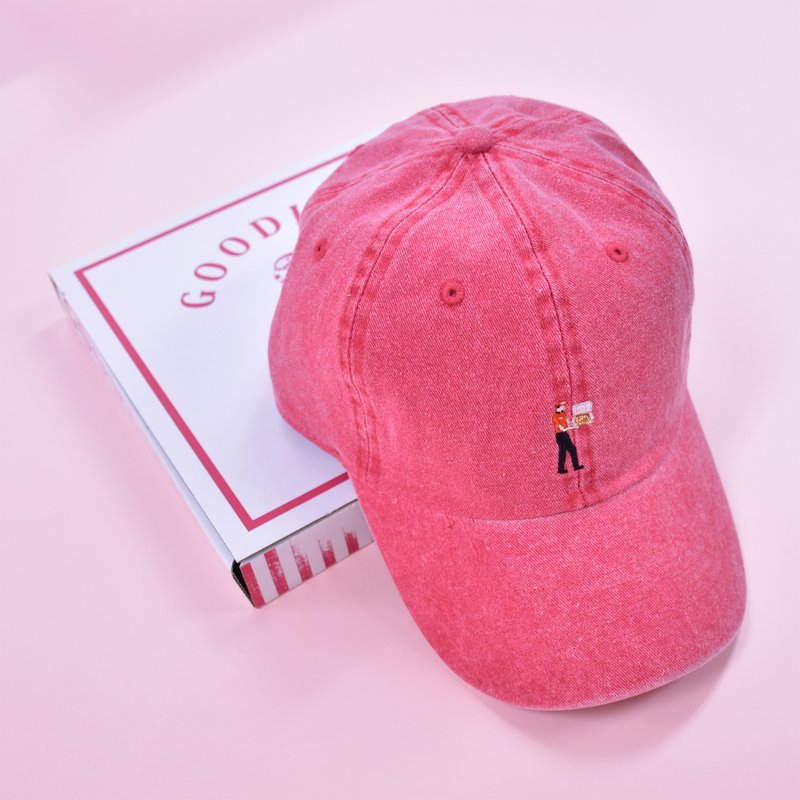 复古薄饼投递帽子 - 帽子 - 棉．麻 红色