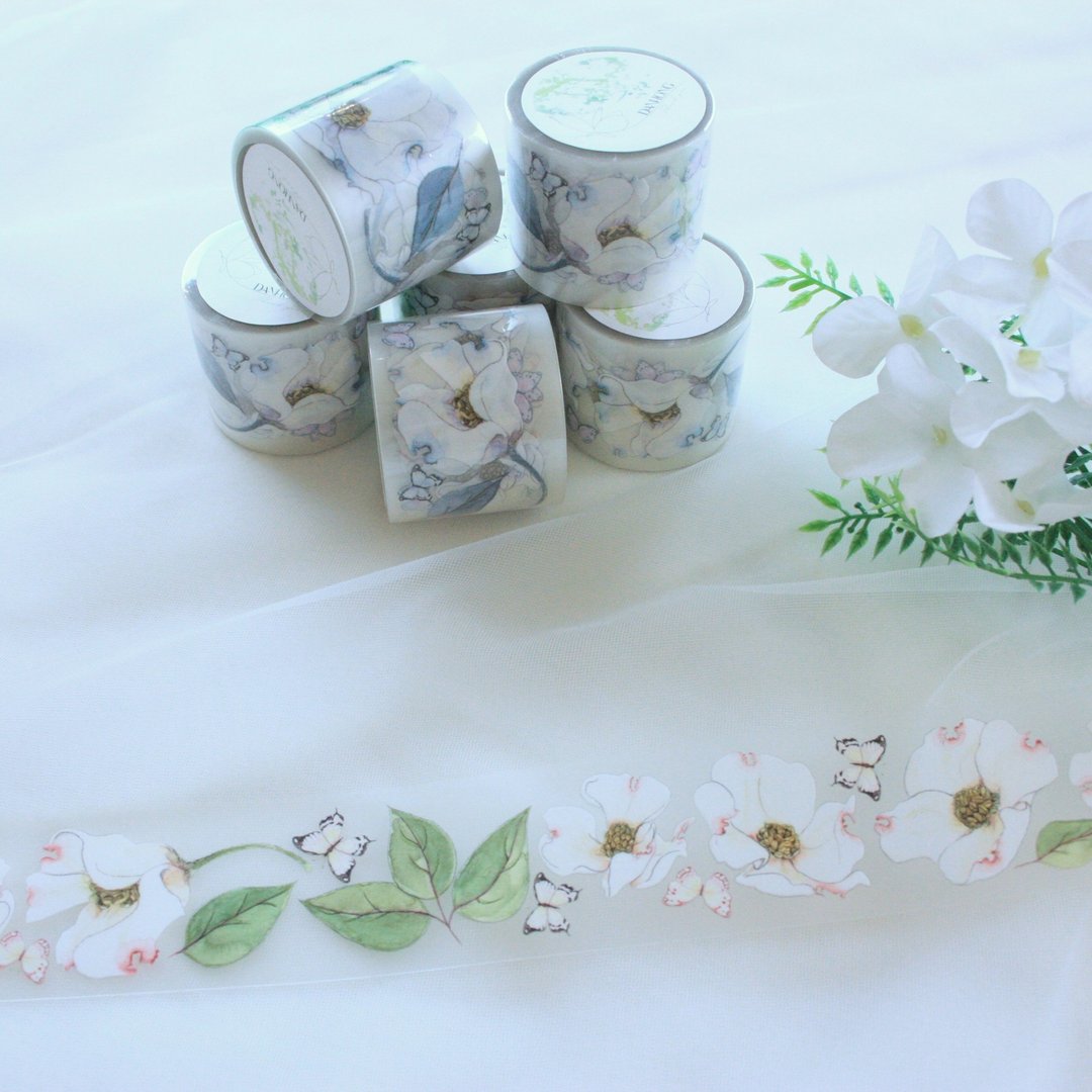 jin_和纸胶带_花卉_蝴蝶花园 - 贴纸 - 塑料 