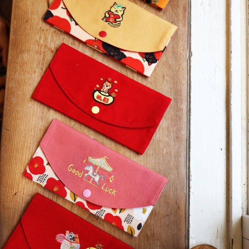 【red envelope】万用红包袋 / 存折收纳袋 - 红包/春联 - 棉．麻 红色