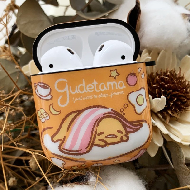 【Hong Man】三丽鸥 AirPods防尘耐磨保护套 蛋黄哥 培根棉被 - 数码小物 - 塑料 橘色