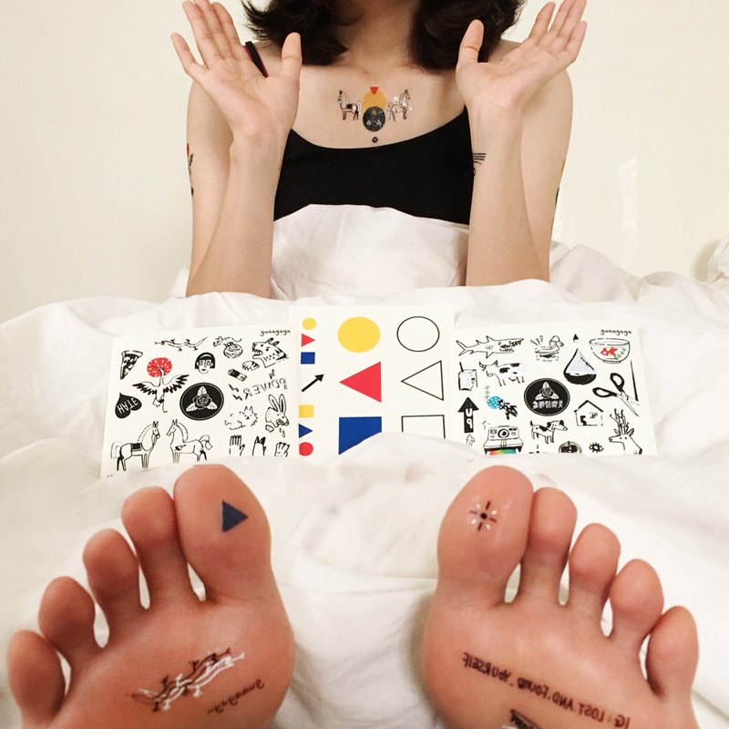失物招领处小涂鸦刺青纹身贴 3入 - 纹身贴 - 防水材质 多色