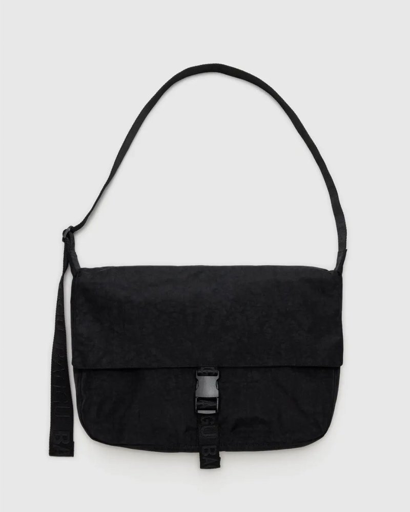 BAGGU - 回收尼龙信差包 - 黑色 - 侧背包/斜挎包 - 防水材质 黑色