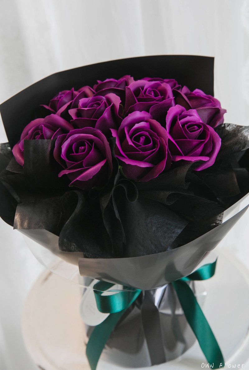 紫玫瑰花束/香皂花束/生日花束/情人节花束/告白小花束/永生花束 - 干燥花/捧花 - 其他材质 紫色