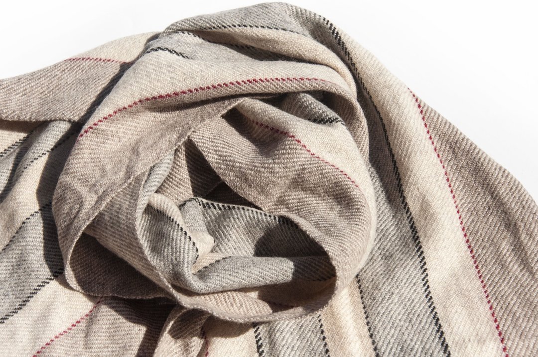 喀什米尔Cashmere/针织围巾/纯羊毛围巾/羊毛披巾-厚款条纹 - 围巾/披肩 - 羊毛 多色