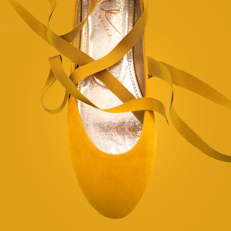 Leá Spicy Mustard (芥末黄) Flats 女伶版 | WL - 芭蕾鞋/娃娃鞋 - 真皮 咖啡色