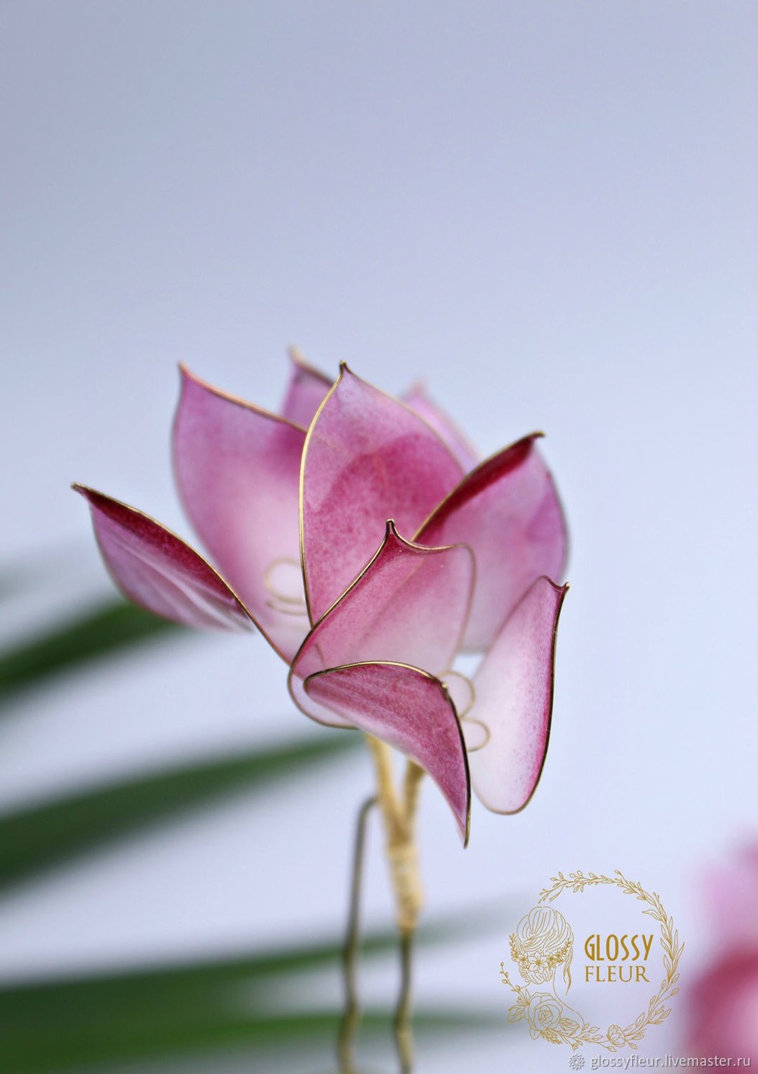 发夹套 九重葛 粉红色的花朵 用九重葛装饰 首饰套装 水晶发夹 - 发饰 - 其他材质 粉红色