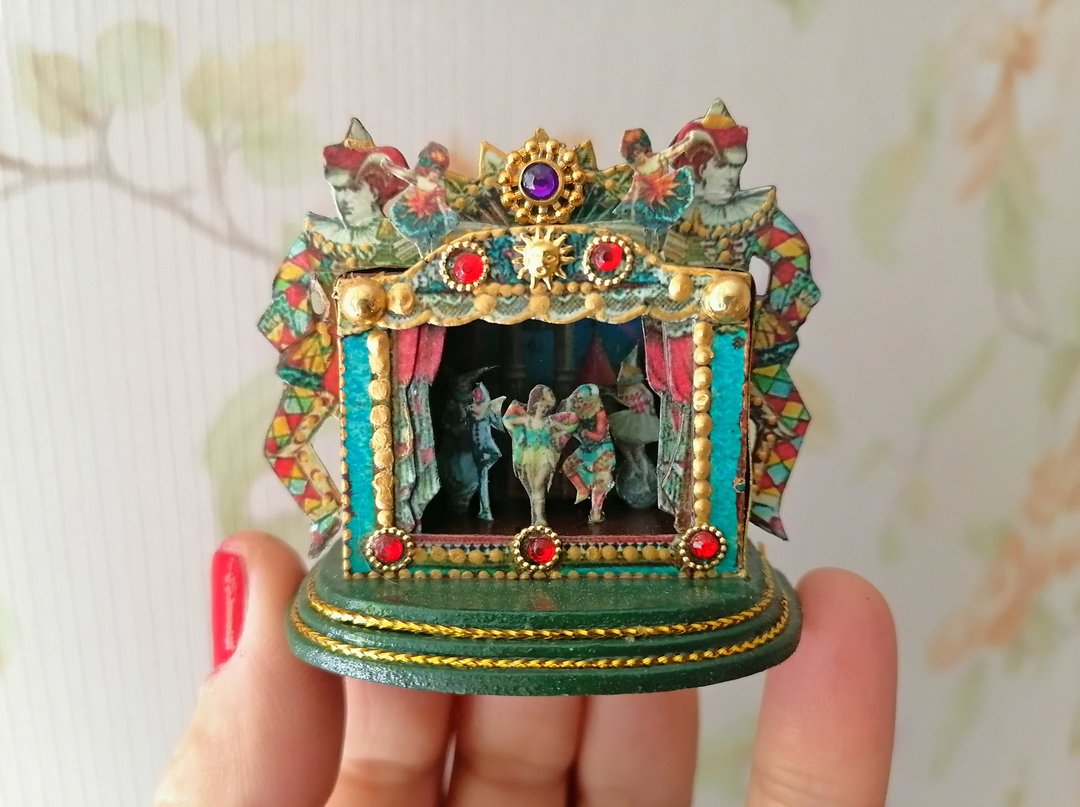 1:12 scale.Puppet show. Paper theater. - 玩偶/公仔 - 其他材质 