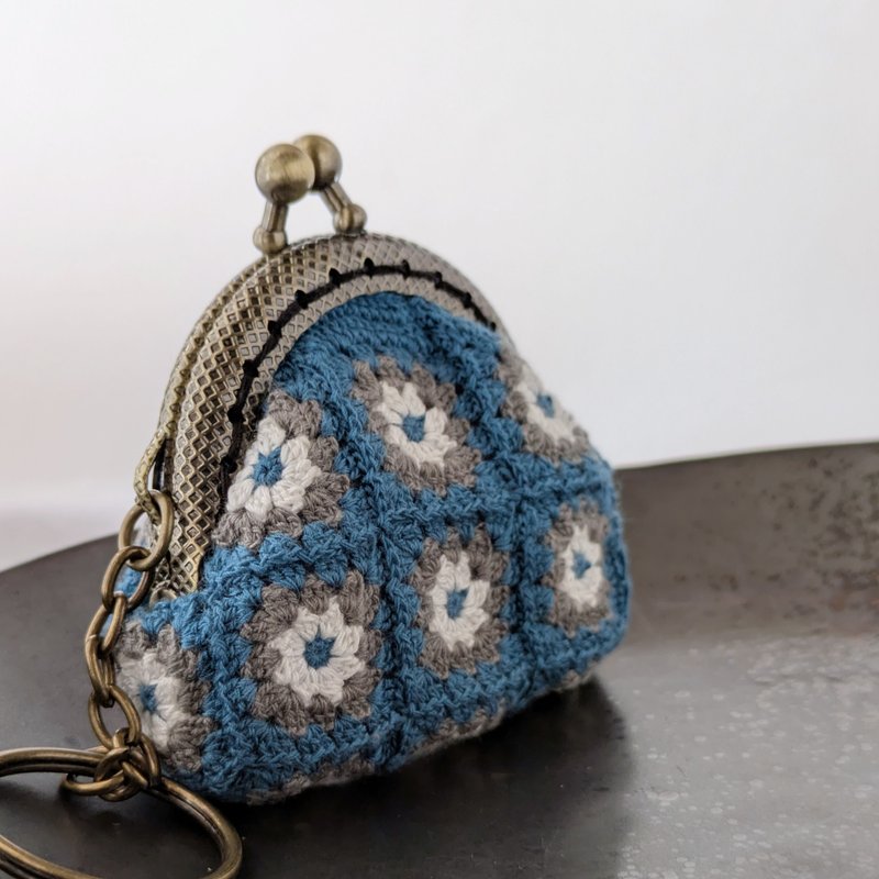 零钱包/钩编/钥匙扣/花 - 零钱包 - 聚酯纤维 蓝色
