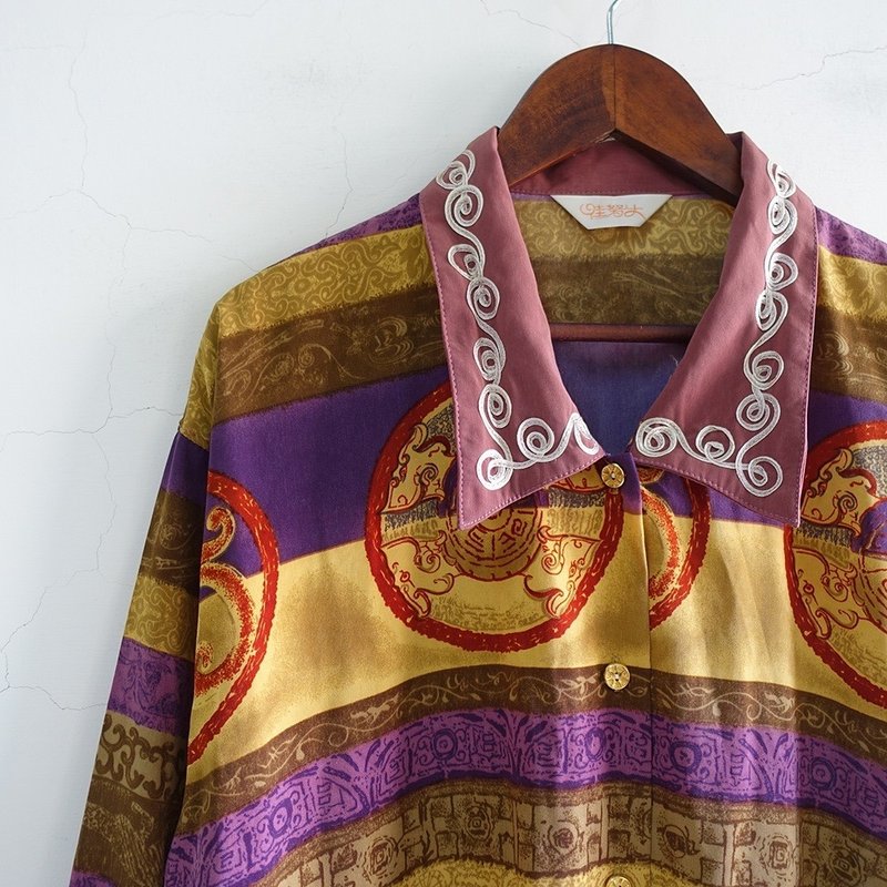 │Slowly│ 花盘/古着衬衫 │vintage.复古.文艺 - 女装衬衫 - 聚酯纤维 多色