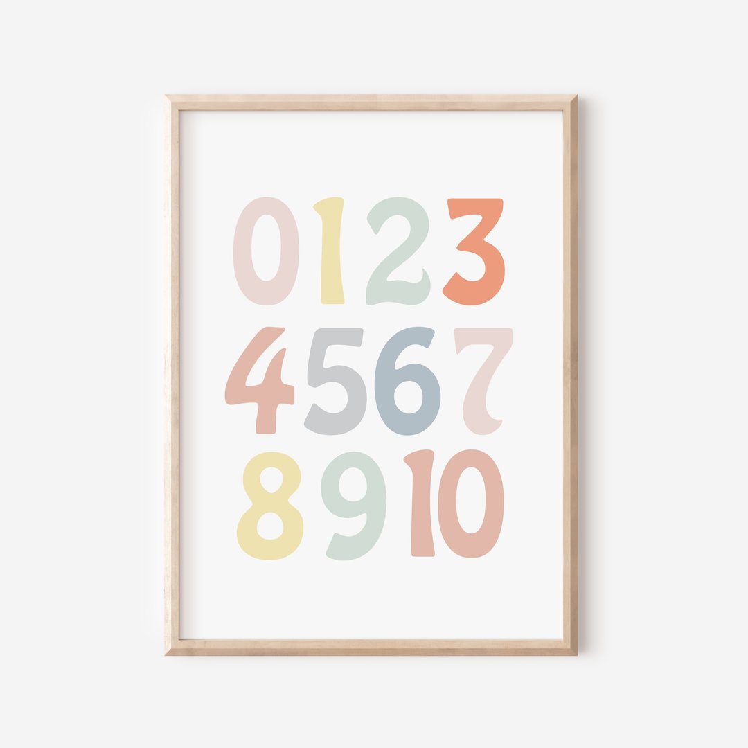 淡色系数字0-10－数位下载婴儿房海报 - 电子手绘真人画像/绘画/插画 - 其他材质 