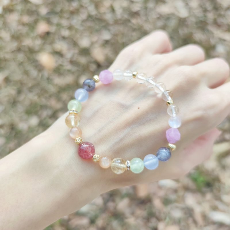 Claire Wu 限定-小彩虹(弹性款) - 手链/手环 - 水晶 多色