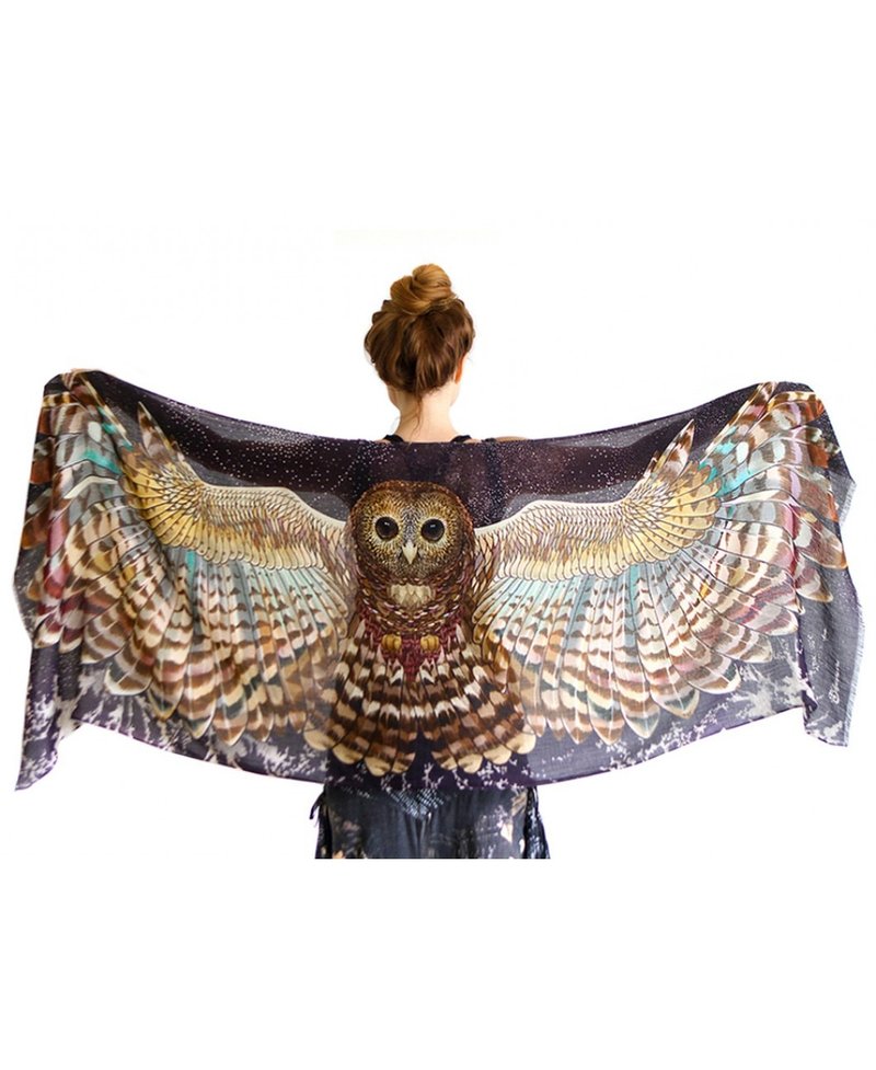 Night Owl Scarf - Silk Cashmere - 丝巾 - 棉 