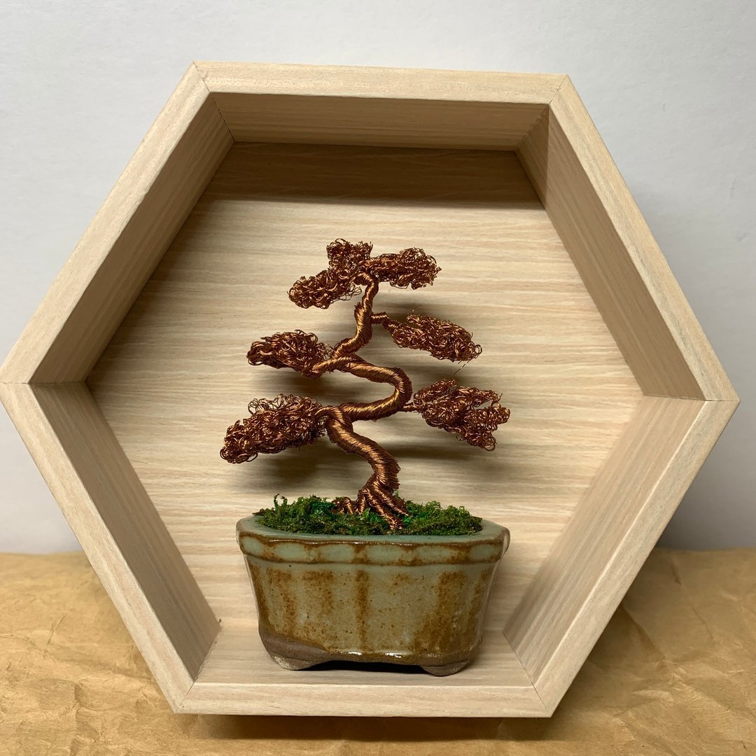 Pattern tree type wire bonsai - 摆饰 - 铜/黄铜 咖啡色