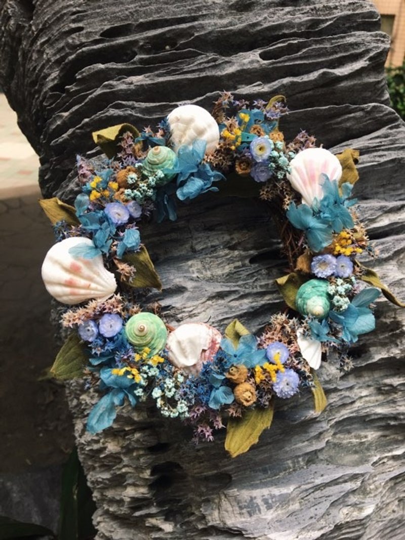 envies d' océan 贝壳+干燥花花圈 - 植栽/盆栽 - 植物．花 